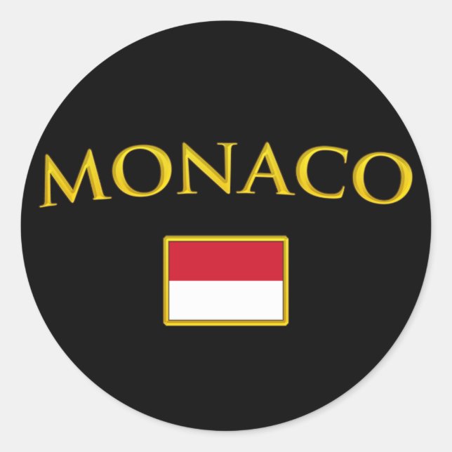 Golden Monaco Runder Aufkleber (Vorderseite)
