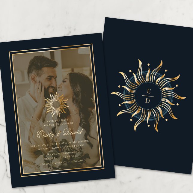 Golden Monogram Foto Overlay Save The Date (Von Creator hochgeladen)