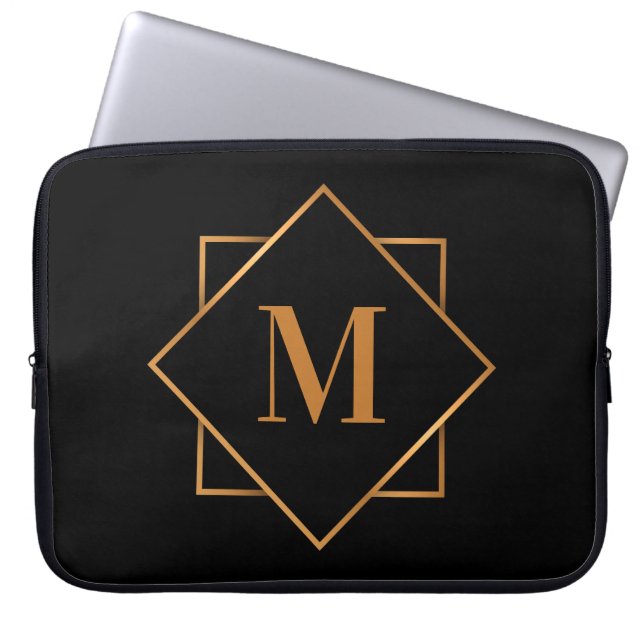 Golden Monogram Laptopschutzhülle (Vorderseite)