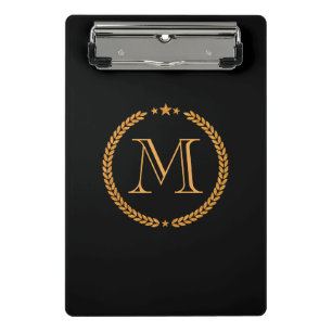 Golden Monogram Mini Klemmbrett