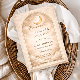 Golden Moon And Stars Baby Shower Einladung