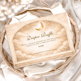 Golden Moon And Stars Diapper Raffle Begleitkarte
