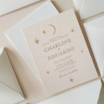 Golden Moon Celestial Boho Wedding Qr Code Einladung<br><div class="desc">Golden Sun Celestial Boho Wedding Qr Code</div>