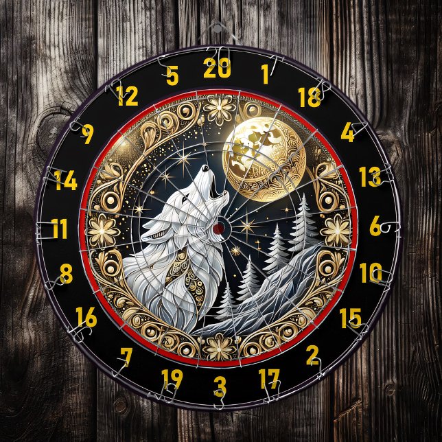 Golden Moon Highlights Wolfs "Fierce Call" Dartscheibe (Von Creator hochgeladen)