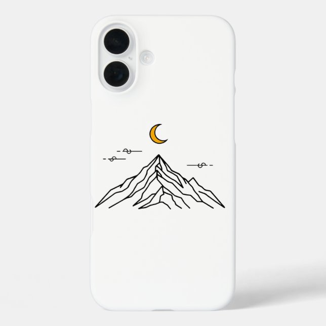 "Golden Moon & Peaks" Minimalist Case-Mate iPhone Hülle (Rückseite)