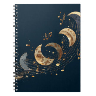 Golden Moon Phases Melody-Notebook Notizblock