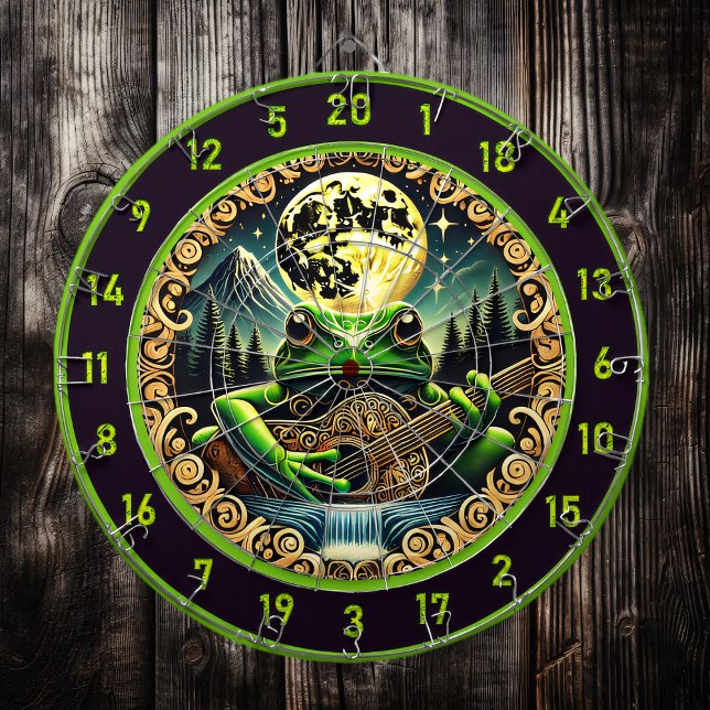 Golden Moon Watches Frog Play Guitar Dartscheibe (Von Creator hochgeladen)