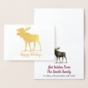 Golden Moose Holiday Wilderness Weihnachten Folienkarte