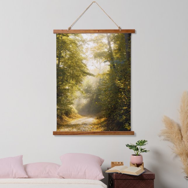 Golden Morning park, Original Fine Art Photograph Wandteppich Mit Holzrahmen (Schlafzimmer)