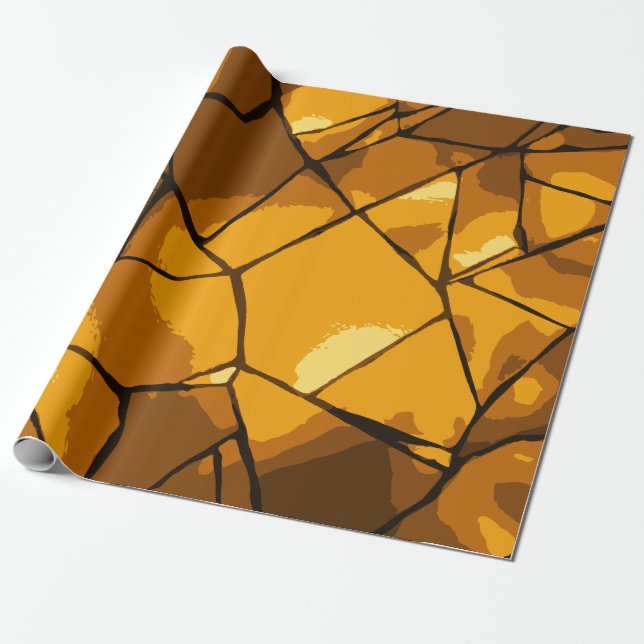 Golden Mosaik Glaskunst Geschenkpapier (Ungerollt)
