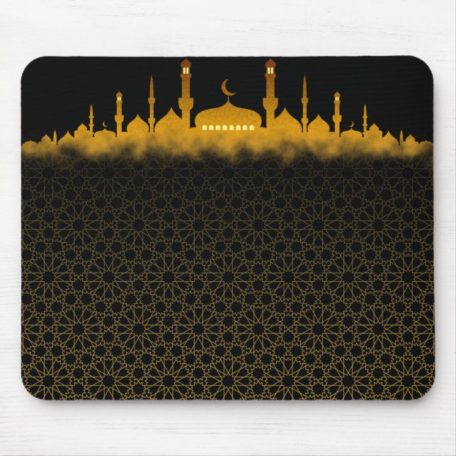 Golden Mosque Silhouette Mouse Pad Mousepad (Vorne)