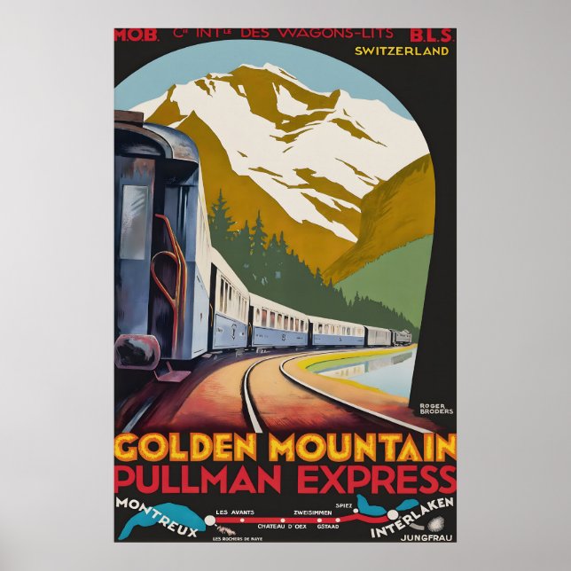 Golden Mountain Pullman Express Poster Druck (Vorne)