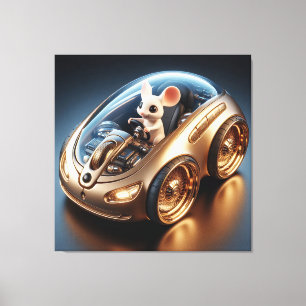 Golden Mouse-Mobile: Die Mission einer kleinen Mau Leinwanddruck