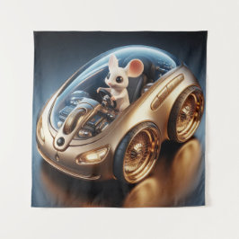 Golden Mouse-Mobile: Die Mission einer kleinen Mau Wandteppich