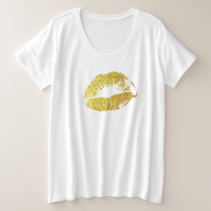 golden mouth . faux gold lips große größe T-Shirt