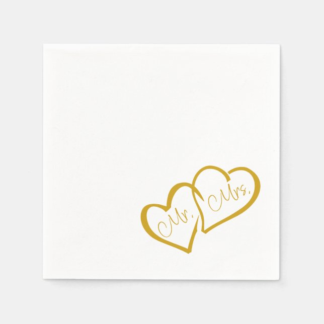 Golden | Mr. Modern Monogram Wedding Napkins Serviette (Vorderseite)