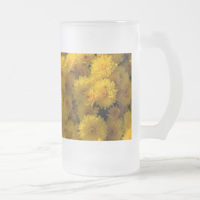 Golden Mums Mattiert Glass Beer Tasse (Rechts)