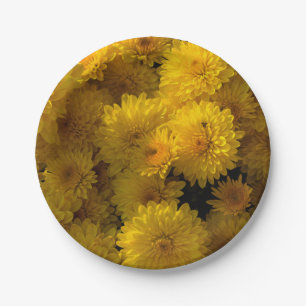 Golden Mums Pappteller