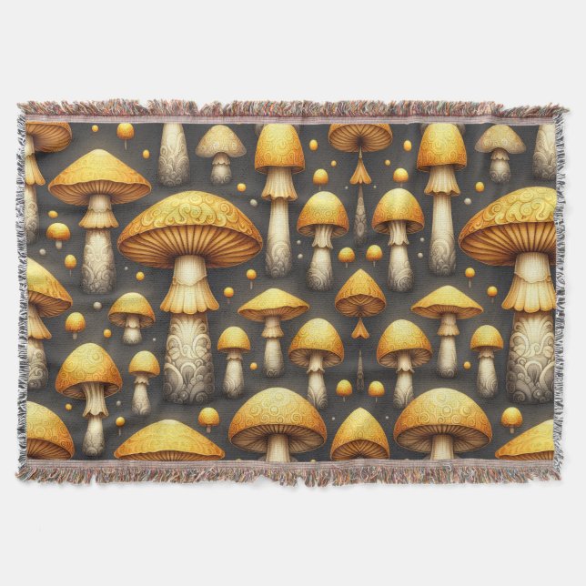 Golden Mushrooms Decke (Vorderseite)