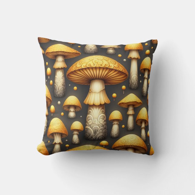 Golden Mushrooms Kissen (Vorderseite)