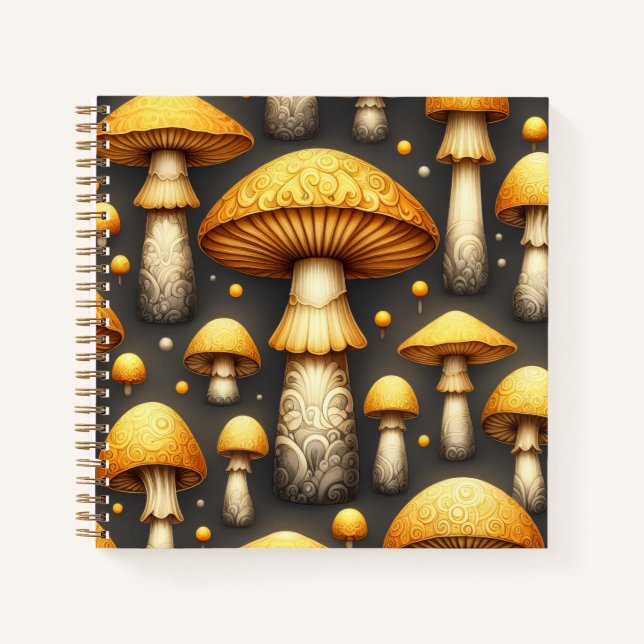 Golden Mushrooms Notizbuch (Vorderseite)