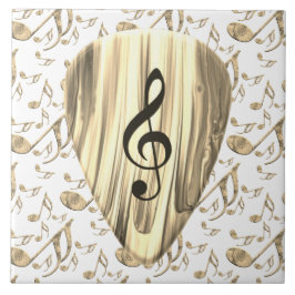 Golden Music Pick – Treble Clef Art Fliese