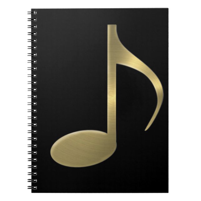 Golden Musiknote Spiral Notebook Notizblock (Vorderseite)
