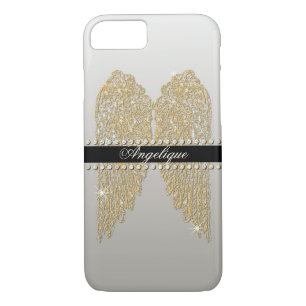 Golden n Diamond Jewel Look Angel Wings Bling Case-Mate iPhone Hülle