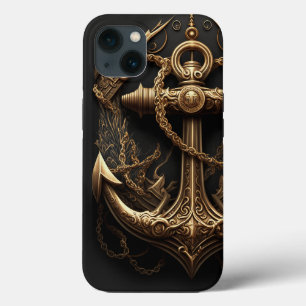 Golden Nautical Anchor Case-Mate iPhone Hülle