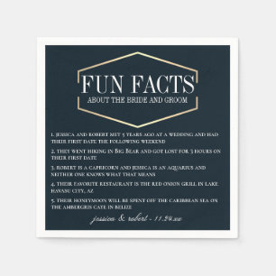 Golden Navy Blue Fun Fakten Personalisiert Serviette