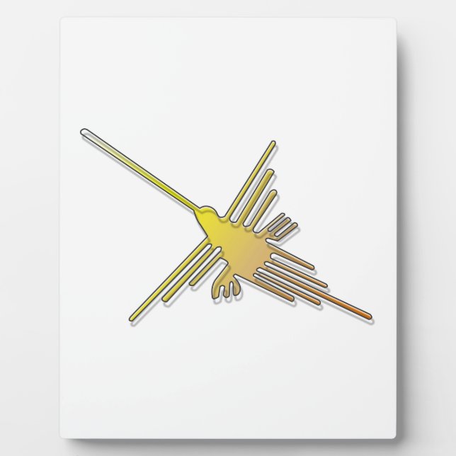 Golden Nazca Lines Hummingbird Fotoplatte (Vorderseite)