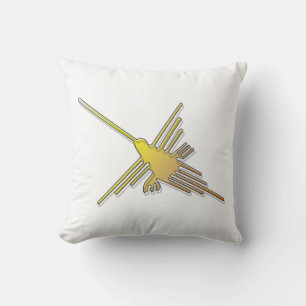 Golden Nazca Lines Hummingbird Kissen