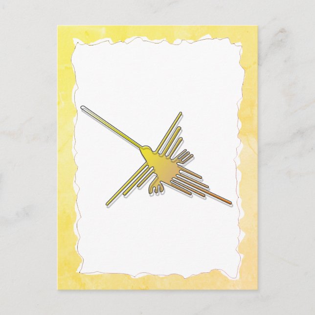 Golden Nazca Lines Hummingbird Old Torn Paper Postkarte (Vorderseite)