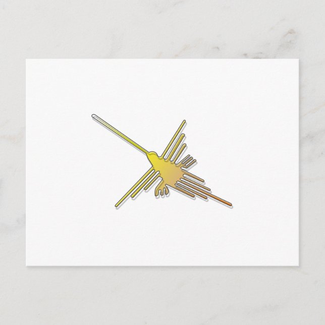 Golden Nazca Lines Hummingbird Postkarte (Vorderseite)