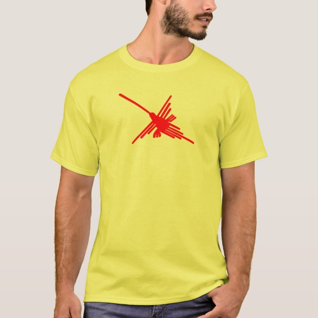 Golden Nazca Lines Hummingbird T-Shirt (Vorderseite)