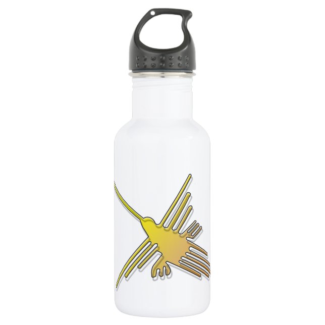 Golden Nazca Lines Hummingbird Trinkflasche (Vorderseite)