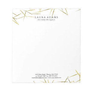Golden Needles White   Eleganter Mode-Designer Notizblock