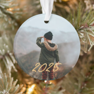 Golden Neon 2025 Foto Ornament