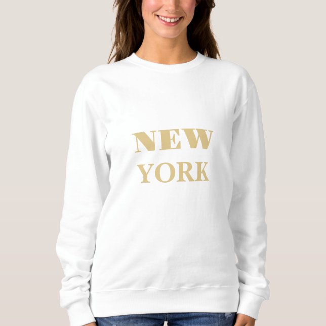Golden new york text Classic Sweatshirt (Vorderseite)