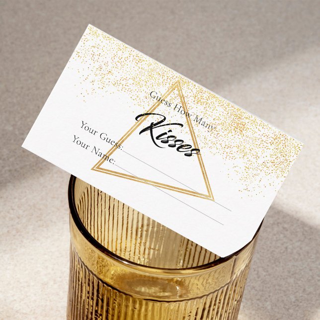 Golden Niedlich Wie viele Kisses Bridal Einschließ Begleitkarte (Von Creator hochgeladen)