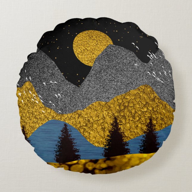 Golden Night Throw Kissen (Vorderseite)