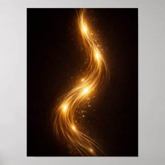 Golden Noir Abstrakte Wandkunst – Luxuriöses Gold Poster