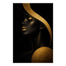 Golden Noir Muse Wandkunstposter
