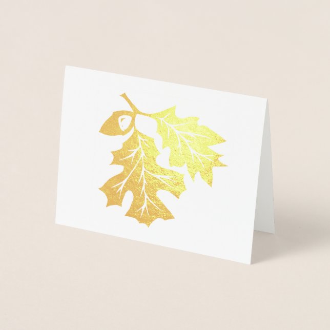 Golden Oak Blätter und Acorn Foil Card Folienkarte (Vorderseite)