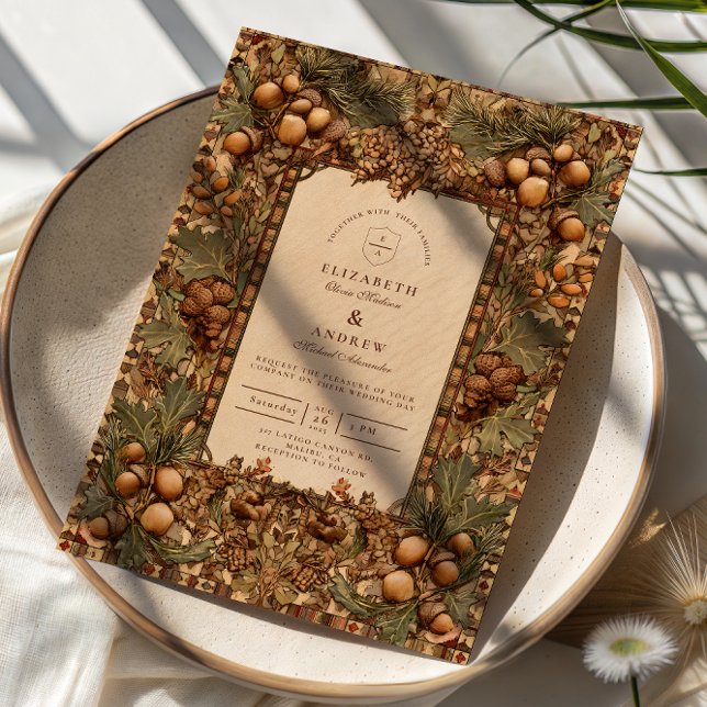 Golden Oak Forest Wedding Einladung (Von Creator hochgeladen)