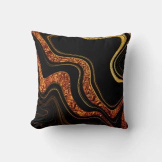 Golden Obsidian Flow – Schwarze & Goldene Fluid Ar Kissen