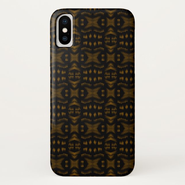 Golden Obsidian Tribal Ikat Pattern Case-Mate iPhone Hülle (Rückseite)