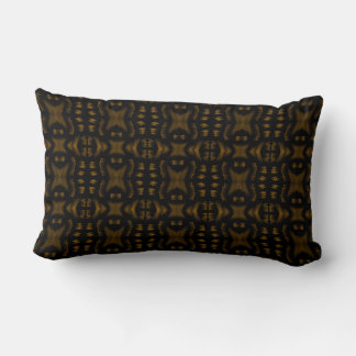 Golden Obsidian Tribal Ikat Pattern Lendenkissen