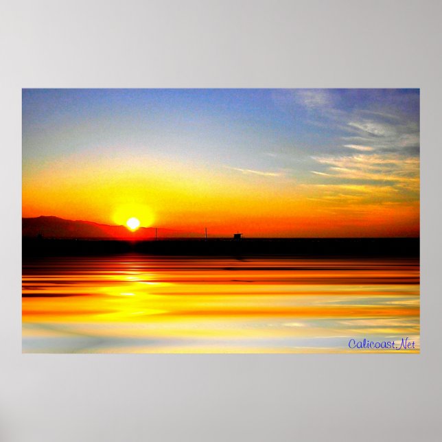 Golden Ocean Sunset Print Poster (Vorne)