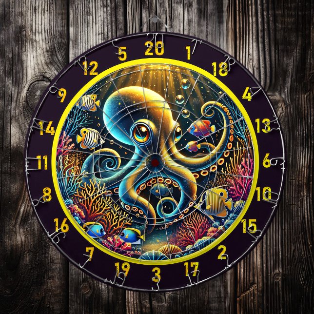 Golden Octopus Reef Adventure Dartboard Dartscheibe (Von Creator hochgeladen)